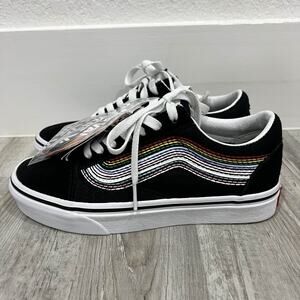 CLOSEOUT Vans Old Skool Pride Black Rainbow Skate Shoes Men’s 4.5 Women’s 6